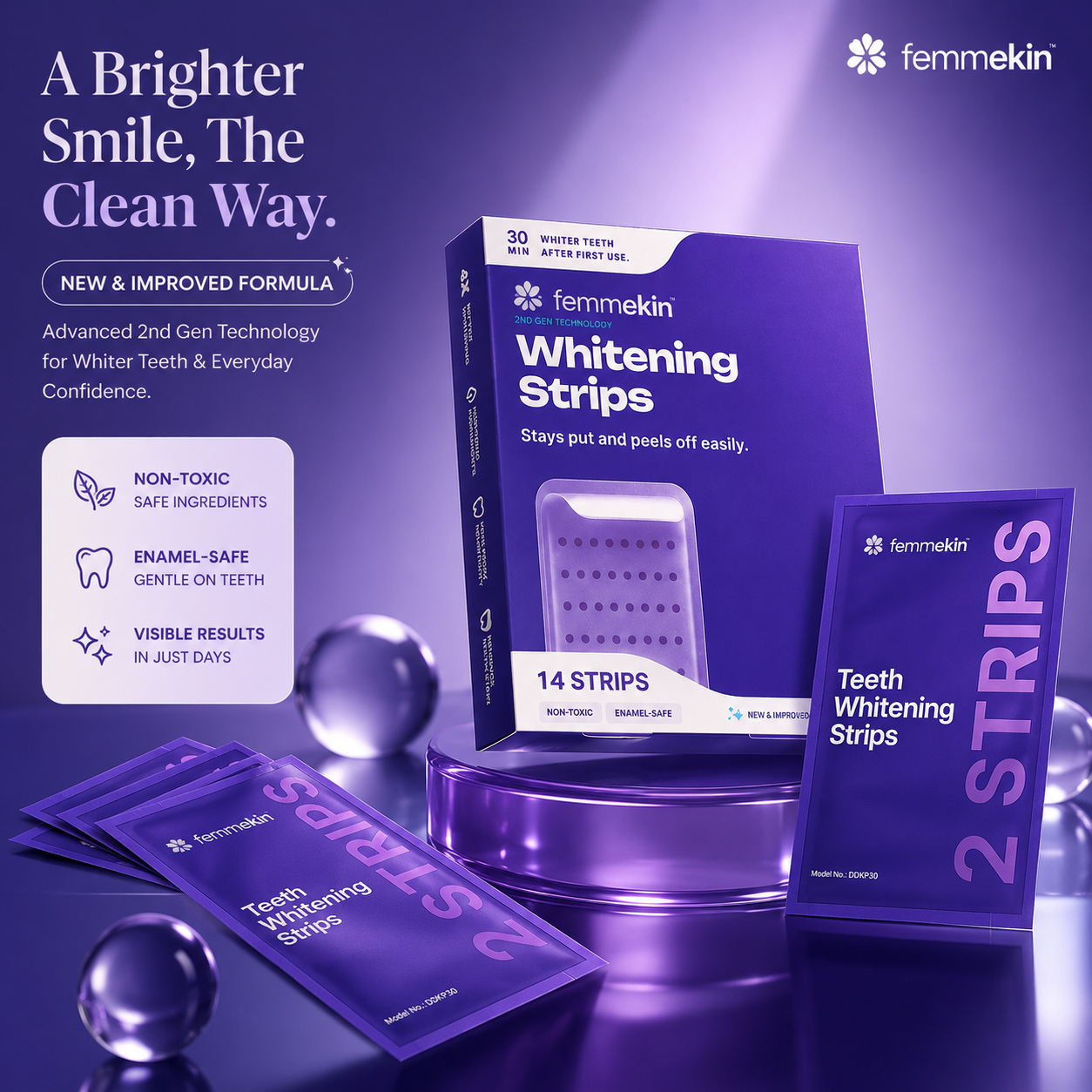 Cerenne™ Purple Teeth Whitening Strips