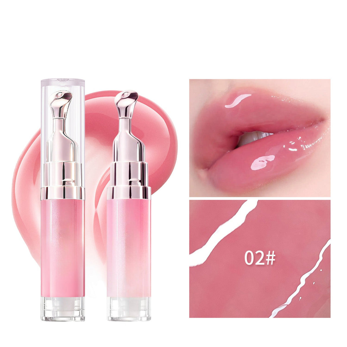 Hydrating Brightening Lip Serum with Peptides and Cooling Roller Applicator