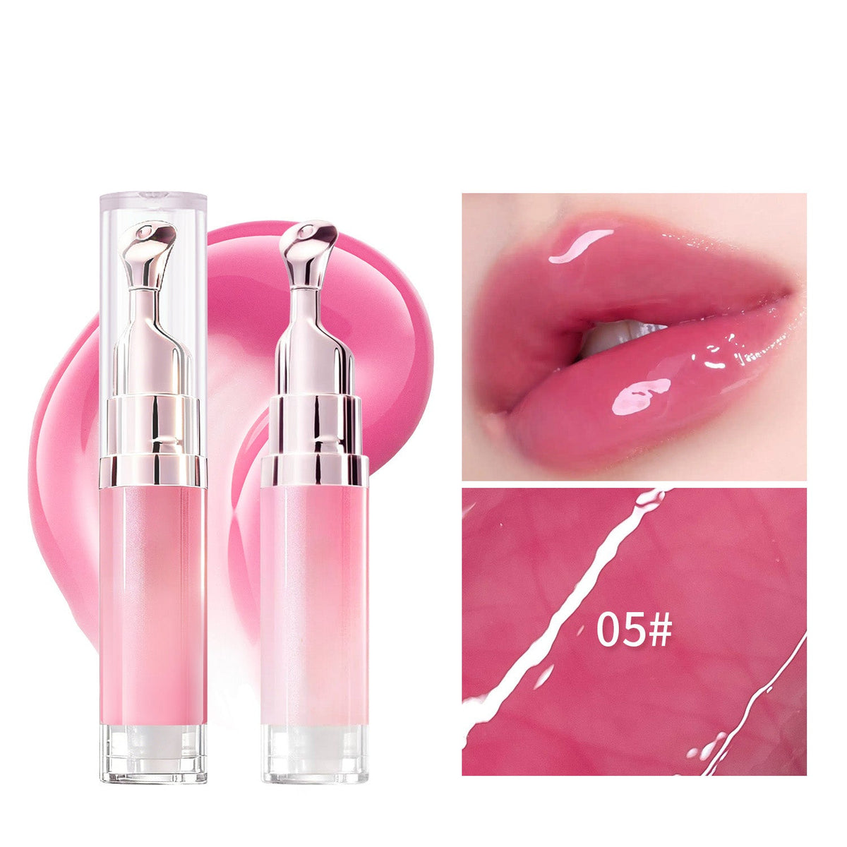 Hydrating Brightening Lip Serum with Peptides and Cooling Roller Applicator