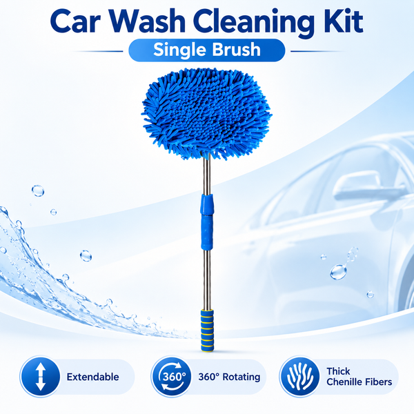 🎉⏳Time-Limited Special⏰Durable Aluminum Long Handle Telescopic Car Wash Mop – Soft Microfiber, Scratch-Free & Adjustable Length ✨