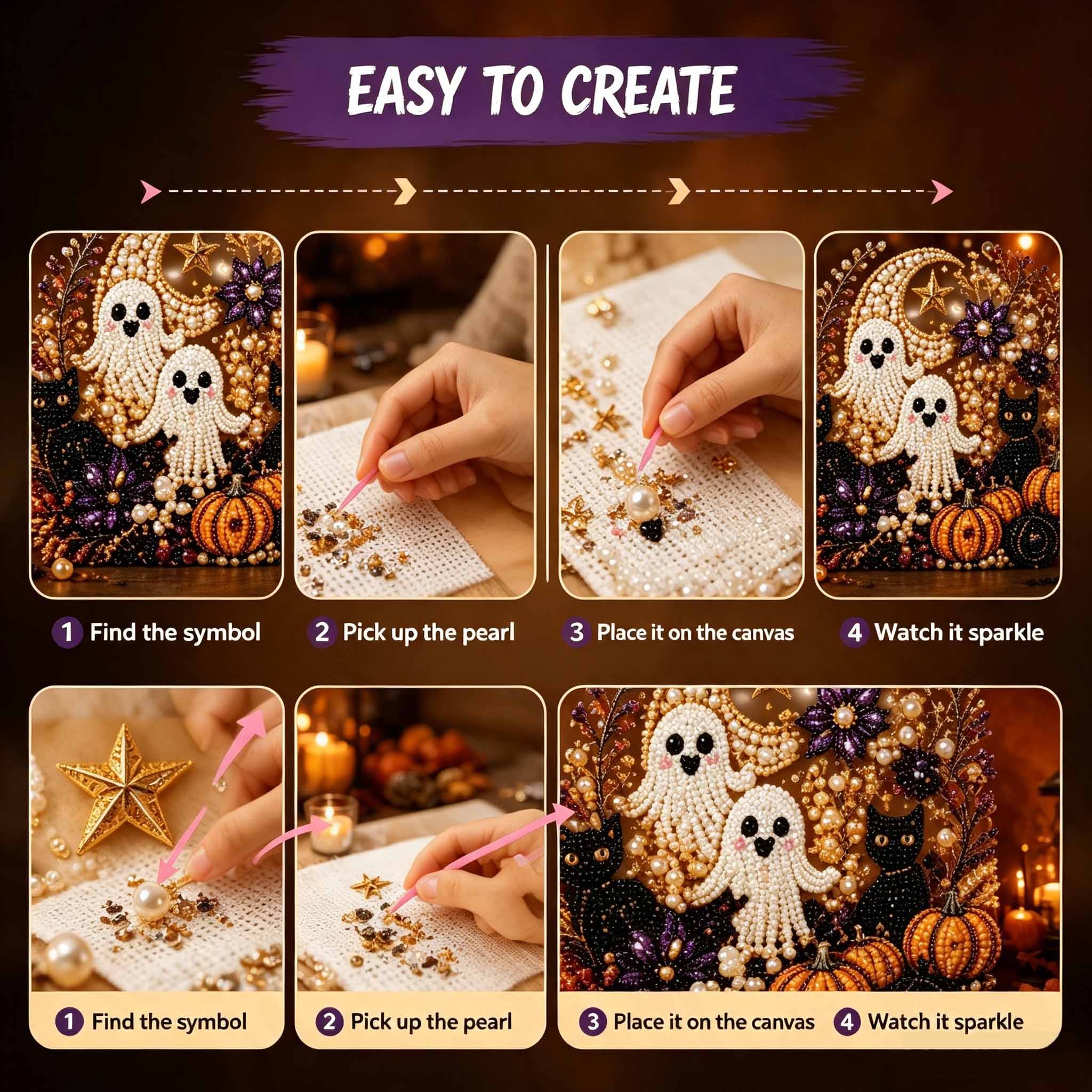 🎃 Halloween Pearl Art Kit™ | Premium DIY Crystal Bead Decoration