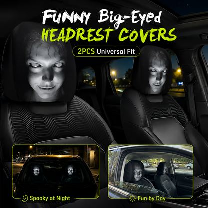 Funny Cartoon Car Headrest Covers-2PCS Universal Fit