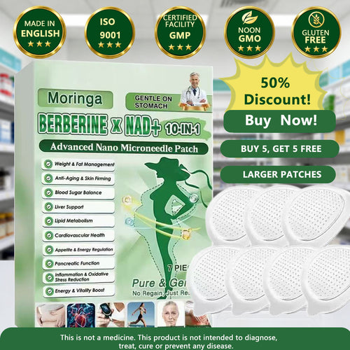 🧑‍⚕️ 10-in-1 Metabolic Support Microneedle Patch with Moringa, Berberine & AMPK Support
