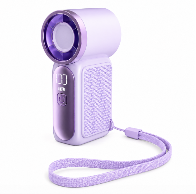 Portable Mini Handheld Fan with LED Display and USB Rechargeable Cooling