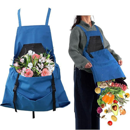 Cross Back Gardening Apron With Deep Kangaroo Release Pockets