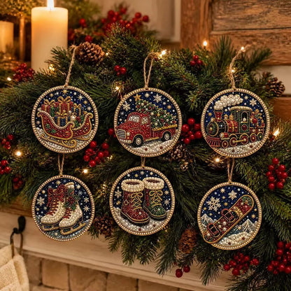 6 Pack Christmas Diamond Painting Ornament Kit – DIY Handmade Decorations