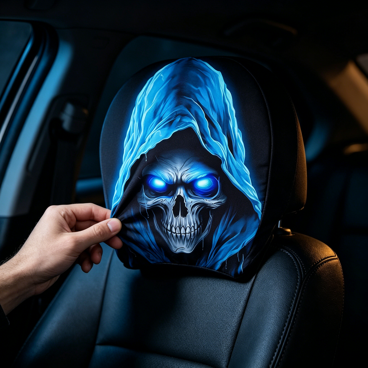 Funny Cartoon Car Headrest Covers-2PCS Universal Fit