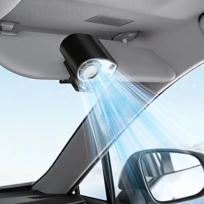 【Summer Survivals 】Joytutus Car Clip-On Fan, Car Accessories, Portable Fan with LED Display, 360° Rotation, 100-Speed Stepless Adjustment, USB-Rechargeable Charging Button , Cars Accessories
