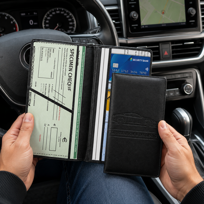 PU Car Registration Insurance Card and Driver License Document Holder