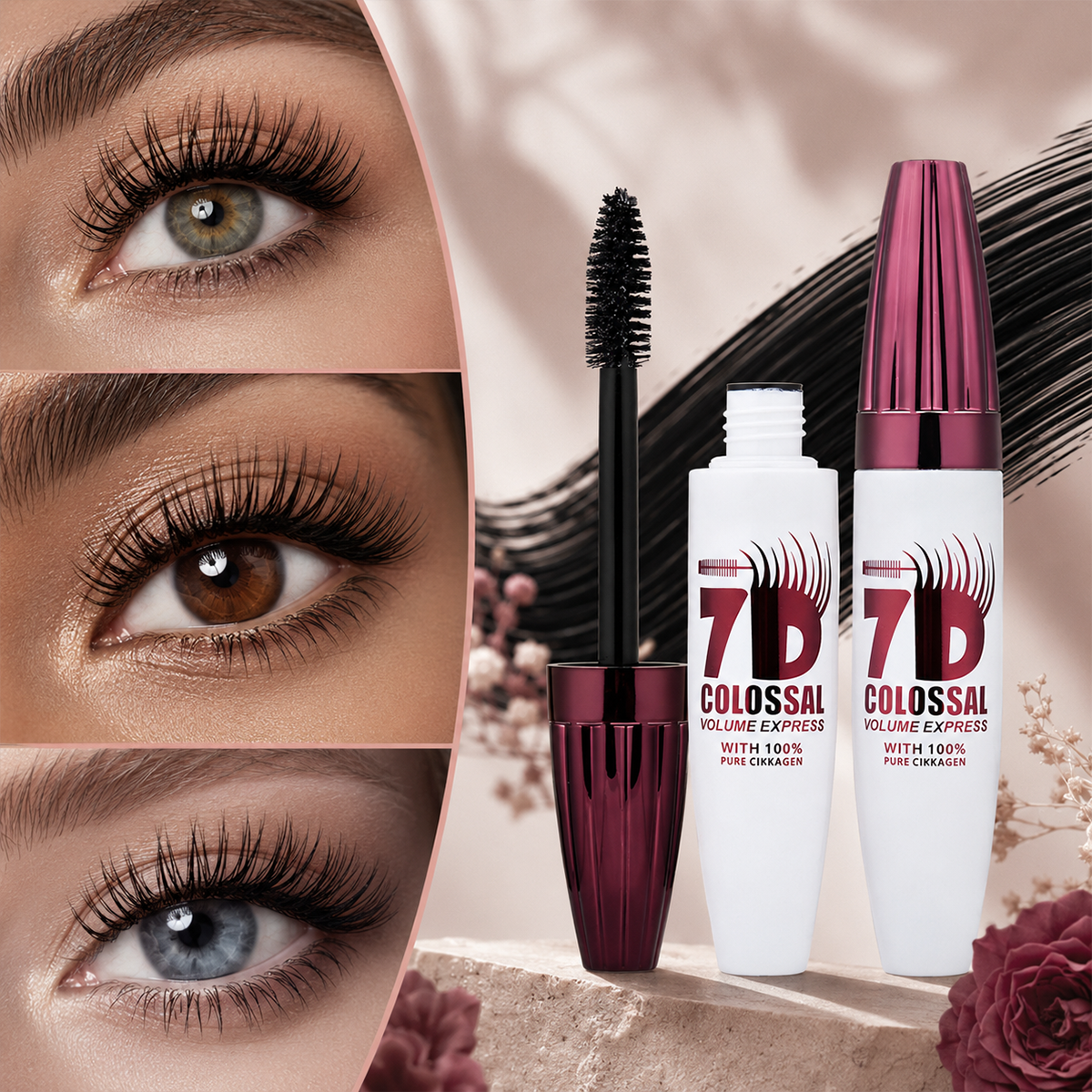 7D Waterproof Mascara 24H Long Lasting Volume & Curl