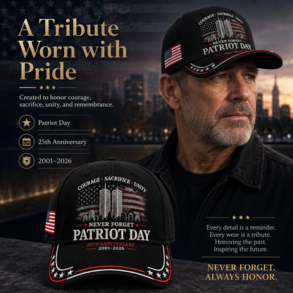 🦅Early Bird 49% OFF🔥Never Forget PATRIOT DAY 25th Anniversary Memorial Cap