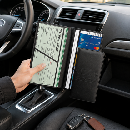 PU Car Registration Insurance Card and Driver License Document Holder