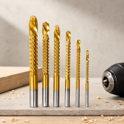 Titanium Coated Drill Bit Set for Metal and Wood