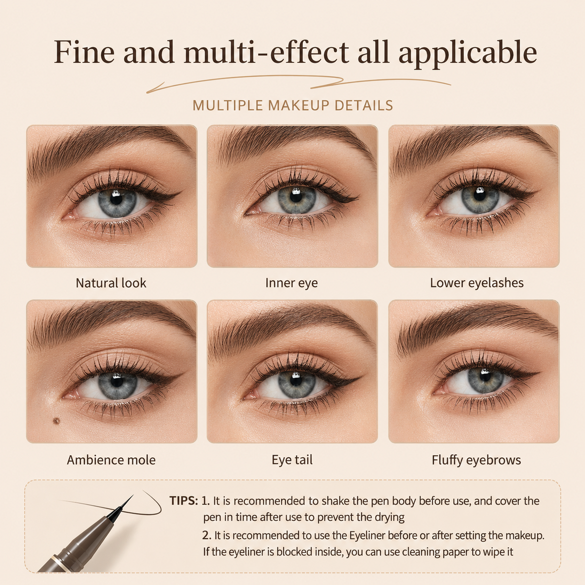 Ultra Fine Waterproof Liquid Eyeliner Pen