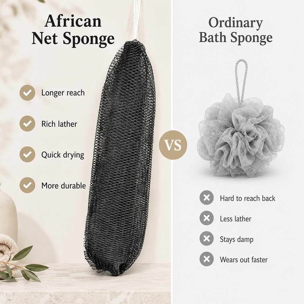 Authentic African Exfoliating Bath Net Sponge for Smooth Skin