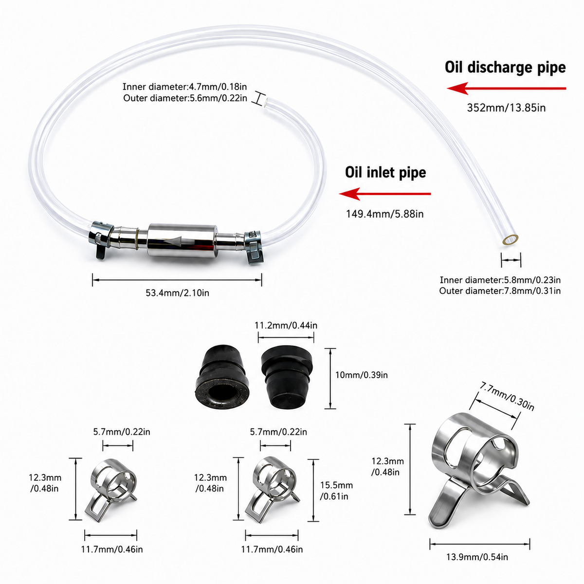 Car Brake Bleeder Hose Kit with One-Way Check Valve