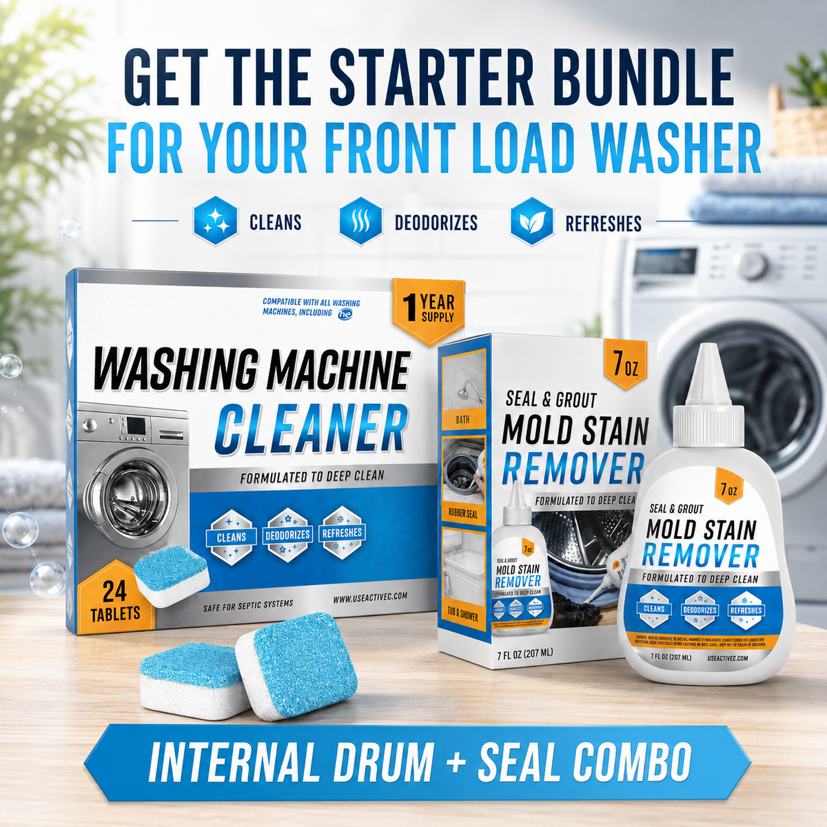 Mold and Stain Remover Gel for Washing Machine Seals and Bathroom