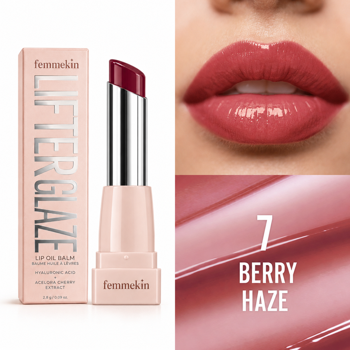 Femmekin Lifter Glaze Lip Balm - 24HR Hydration & Color