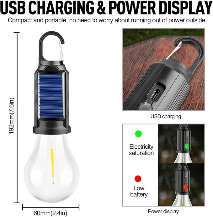 Solar USB Rechargeable LED Camping Lantern