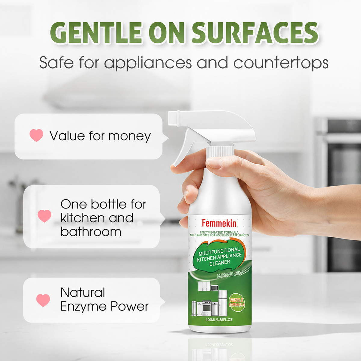 🍋 Femmekin Kitchen Enzyme Cleaner – Powerful Degreasing, Long-Lasting Freshness