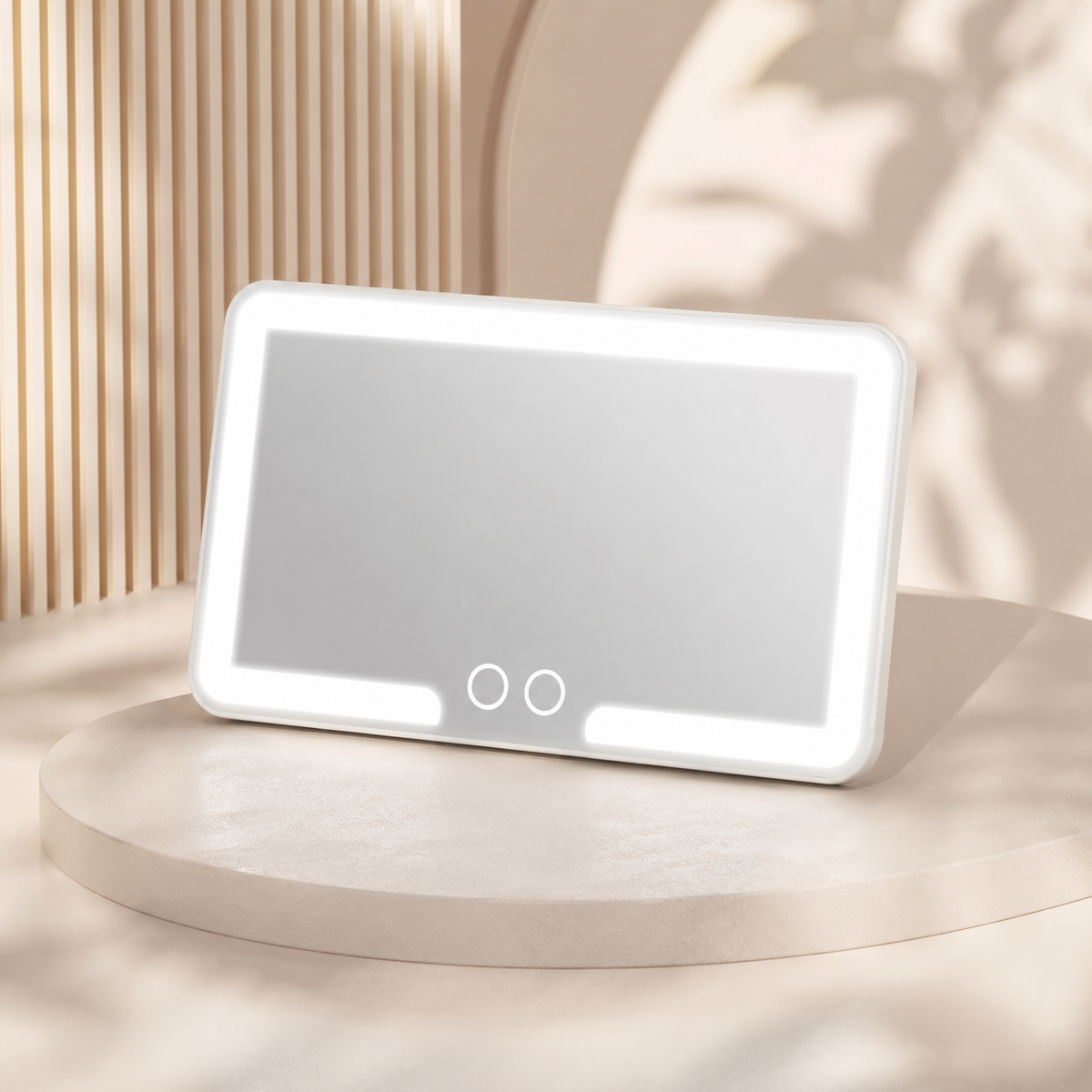 Rechargeable LED Car Sun Visor Makeup Mirror with Dimmable Touchscreen