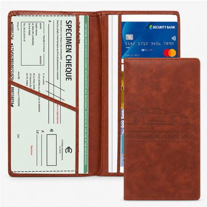 PU Car Registration Insurance Card and Driver License Document Holder