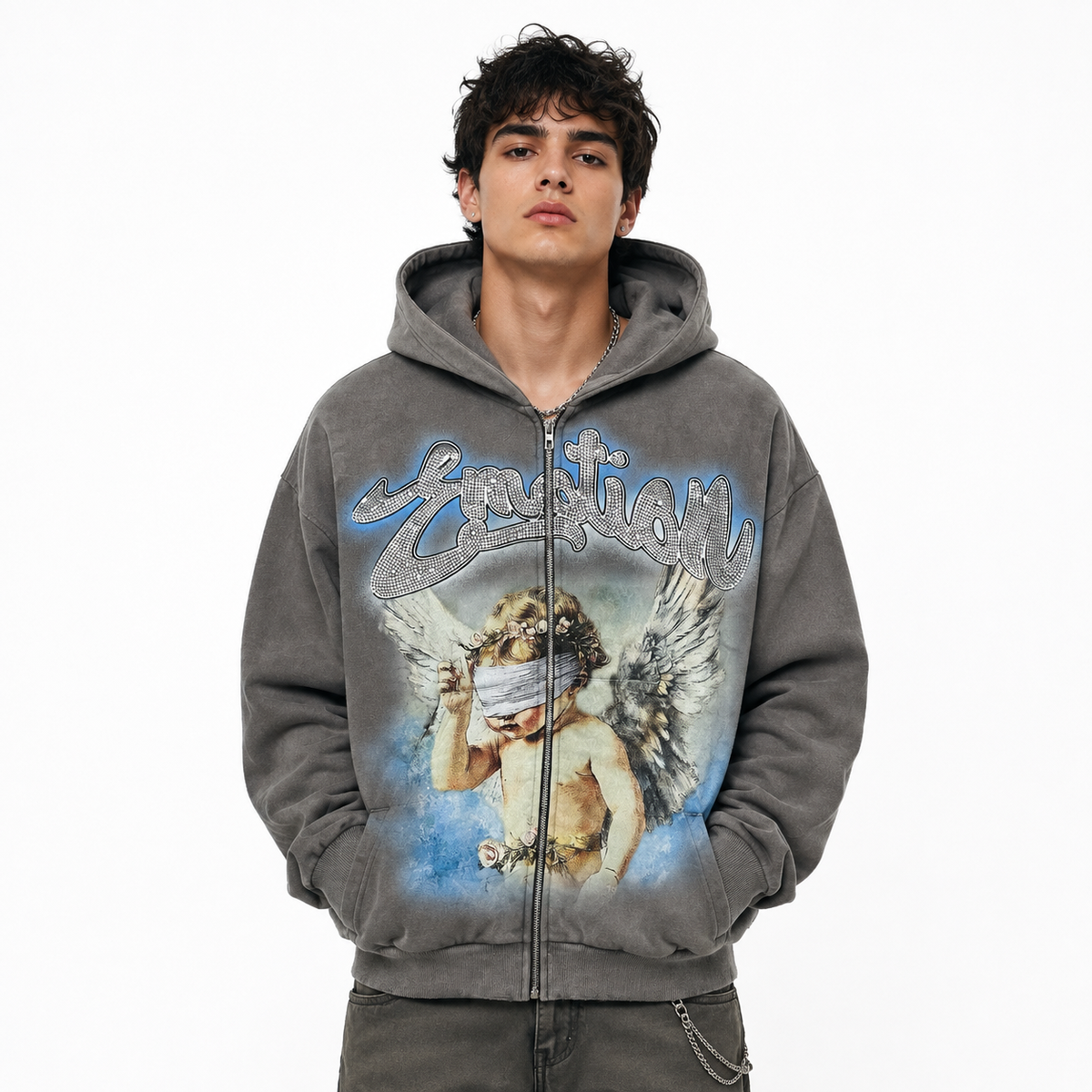 Femmekin Vintage Wash Statement Zip Hoodie