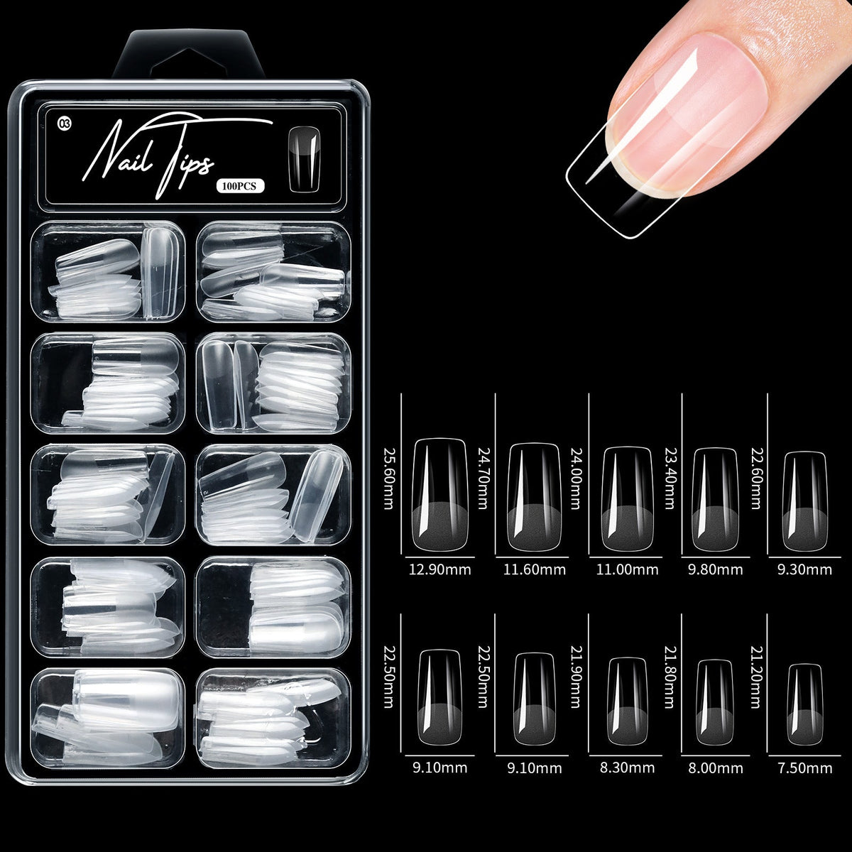 Femmekin SculptFit Nail Tips, 100PCS Pre-Etched