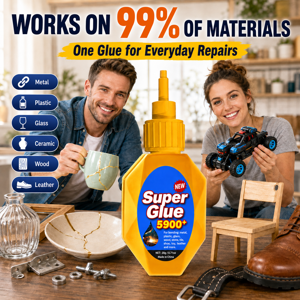 ⚡Quick Dry Multifunctional Super Glue Adhesive