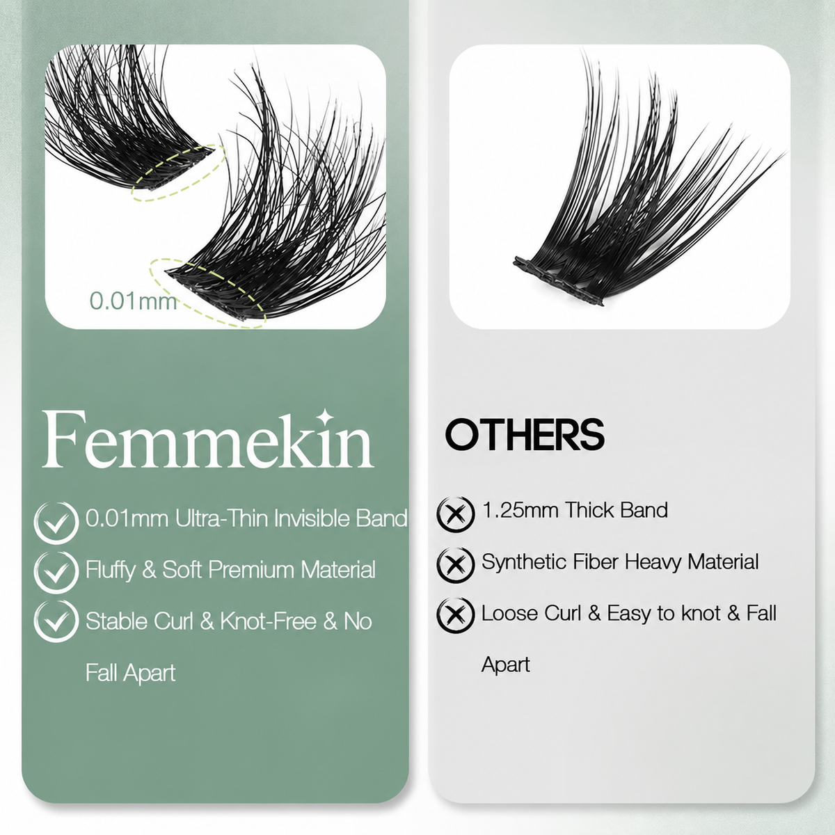 Femmekin Lash Clusters Kit - Soft Fluffy Lashes