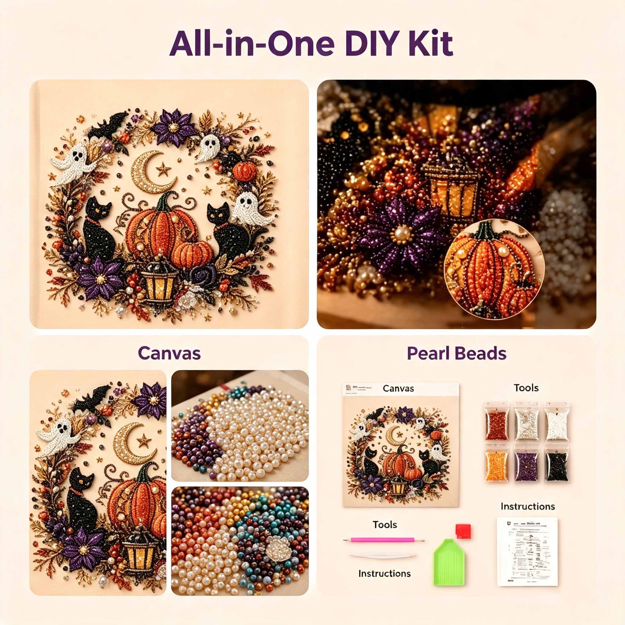 🎃 Halloween Pearl Art Kit™ | Premium DIY Crystal Bead Decoration