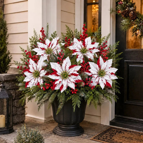 🎉❀Last Day 50% OFF🔥Christmas Poinsettia Planter Inserts(SET INCLUDES 6 PICKS)