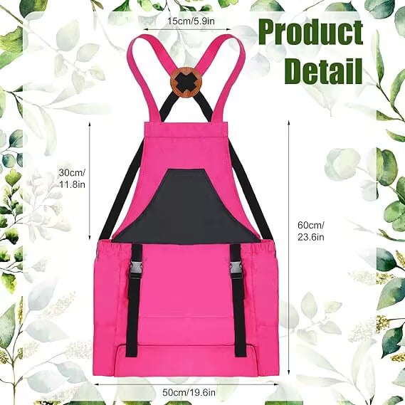 Cross Back Gardening Apron With Deep Kangaroo Release Pockets