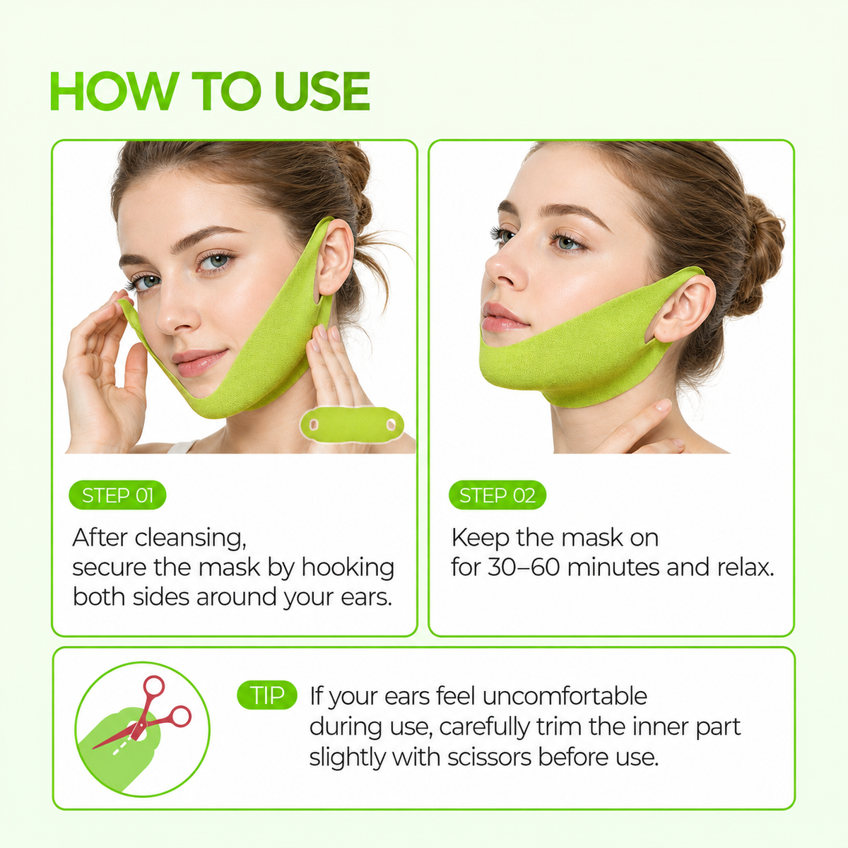 Cooling V Lifting Face Band for Jawline Support– 4 Pack