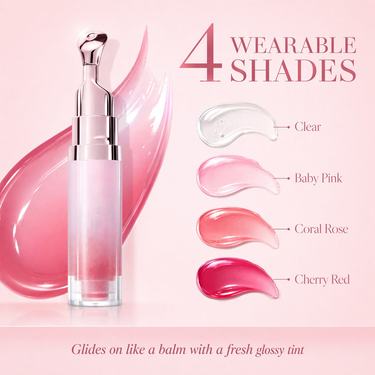 Hydrating Brightening Lip Serum with Peptides and Cooling Roller Applicator