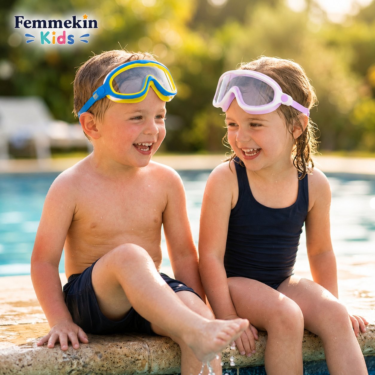 Femmekin Kids Swim Goggles 2 Pack - UV Protection & Anti-Fog