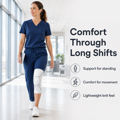 Breathable Compression Knee Brace with Side Stabilizers and Shock Absorption Pad