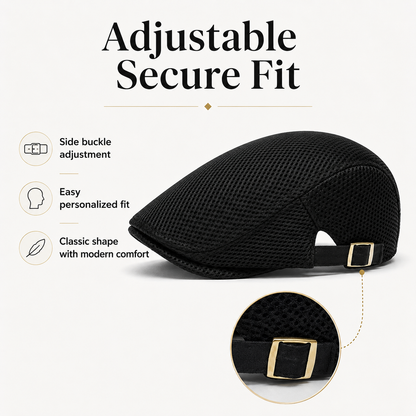 Men's Breathable Mesh Flat Cap – Adjustable Newsboy Ivy Beret Summer Hat