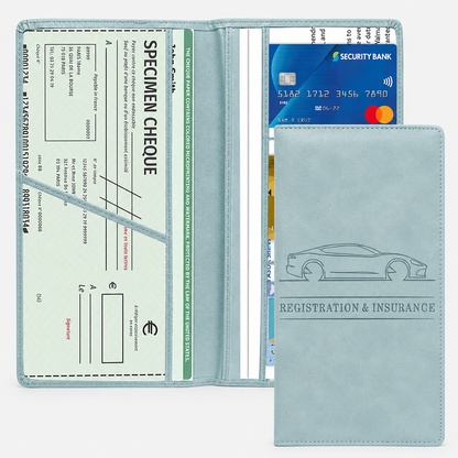 PU Car Registration Insurance Card and Driver License Document Holder