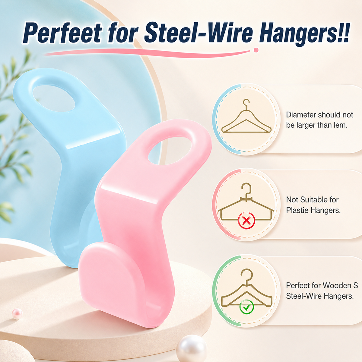 Space Saving Hanger Connector Hooks 50 Pack Heavy Duty Closet Organizer