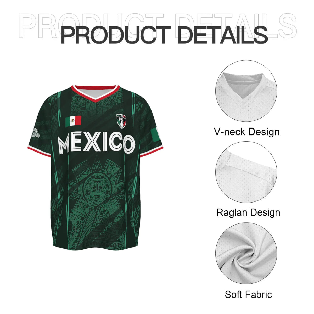 2026 Mexico Soccer Chichen Itza Graphic Retro Soccer Jersey Casual Sports Shirt