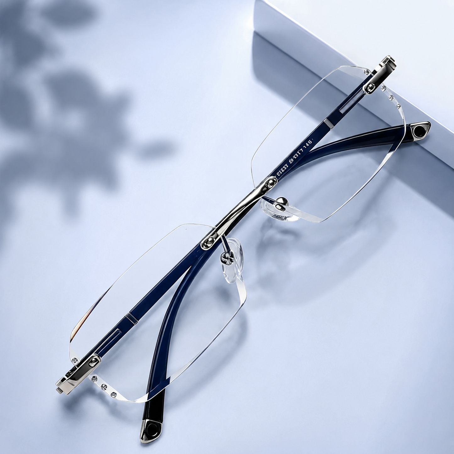 Frameless Diamond Cut Blue Light Reading Glasses For Men And Women