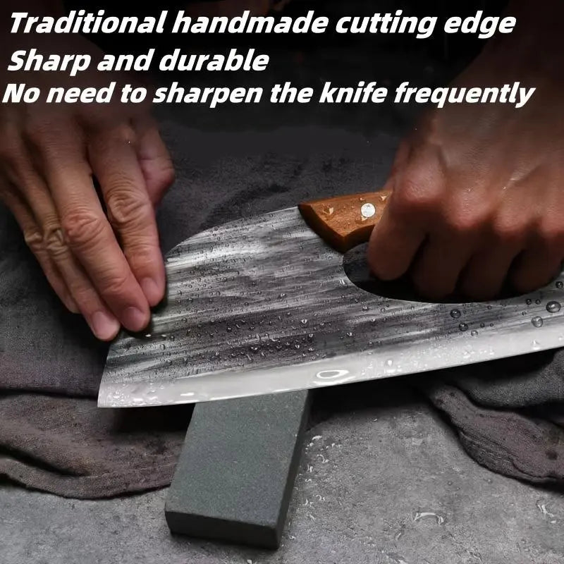 Forged Meat Cleaver Chef Knife Set With Non Slip Handle BOGO