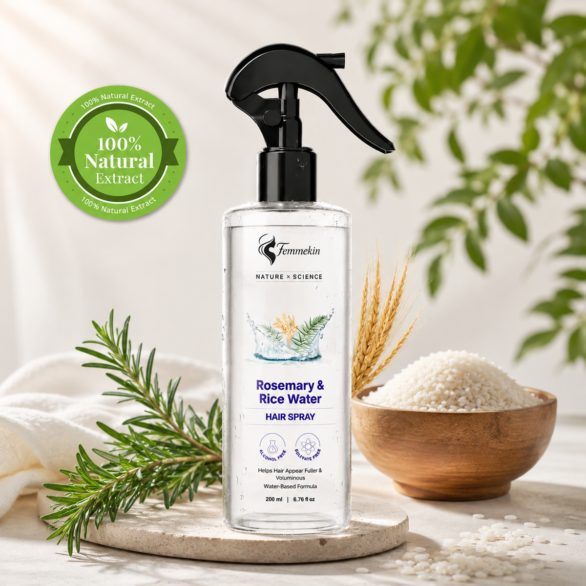 Rosemary Rice Water Hair Mist for Soft Smooth Non Greasy Hair