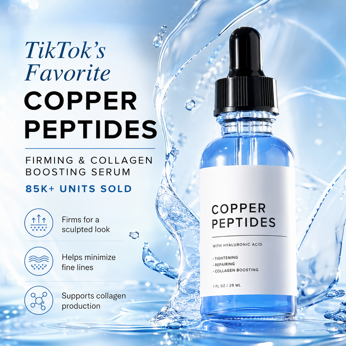 Copper Peptides Serum - Collagen Boosting & Hydrating