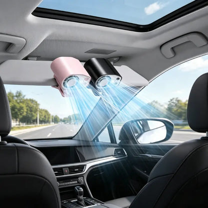 【Summer Survivals 】Joytutus Car Clip-On Fan, Car Accessories, Portable Fan with LED Display, 360° Rotation, 100-Speed Stepless Adjustment, USB-Rechargeable Charging Button , Cars Accessories