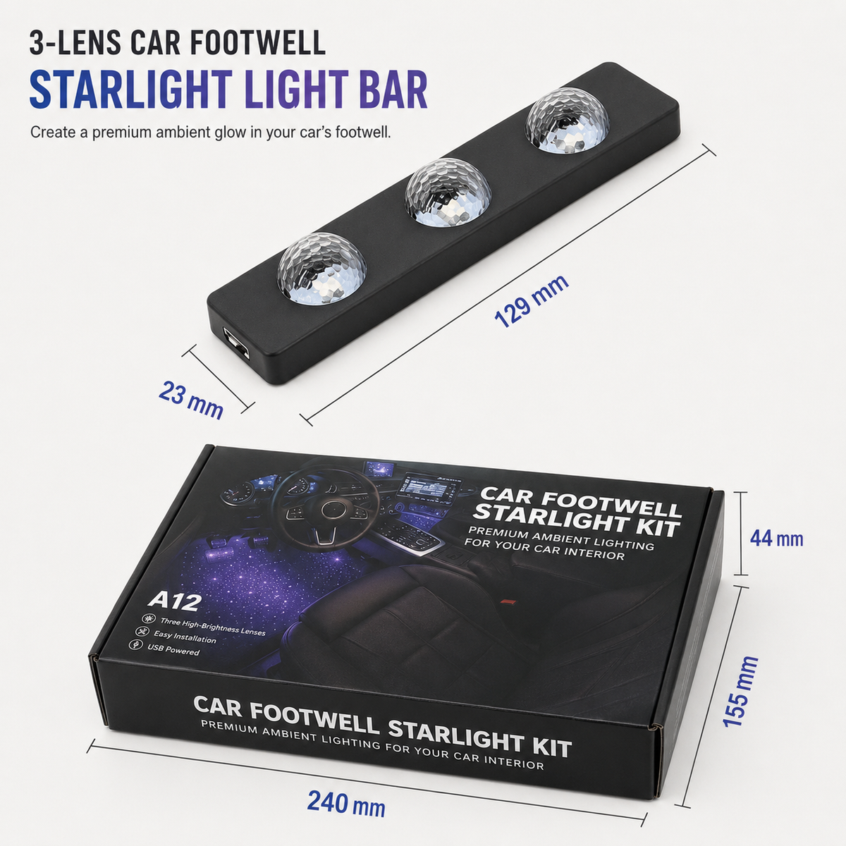 RGB Car Footwell Star Light - Create a Starry Atmosphere Inside Your Car ✨🚗