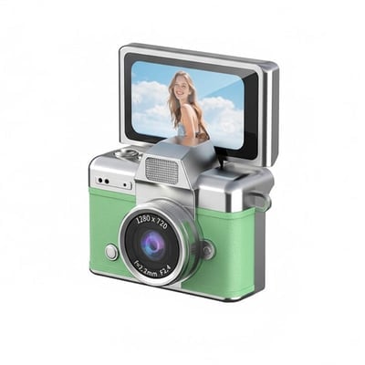 🎁 Mini Retro Digital Camera with Necklace & Clip – Pocket-Sized Christmas Gift