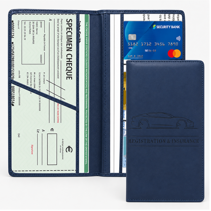 PU Car Registration Insurance Card and Driver License Document Holder