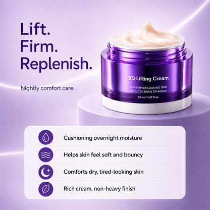 3D Lifting Korean Night Cream for Firming Facial Care
